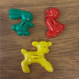 Transogram Vintage Easter Plastic Cookie Cutters Bundle of 3